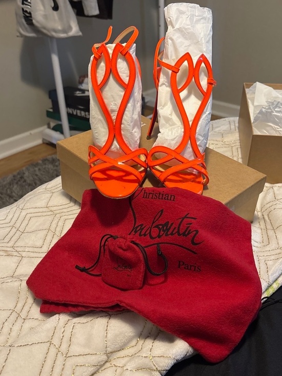 Christian Louboutin Shoes - Neon red bottoms